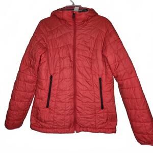 Decathlon Forclaz Women's Down Puffer Jacket Coat Red Size Large Hooded